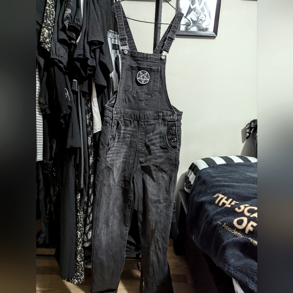 Pentagram Patched Old Navy Overalls - Picture 1 of 3